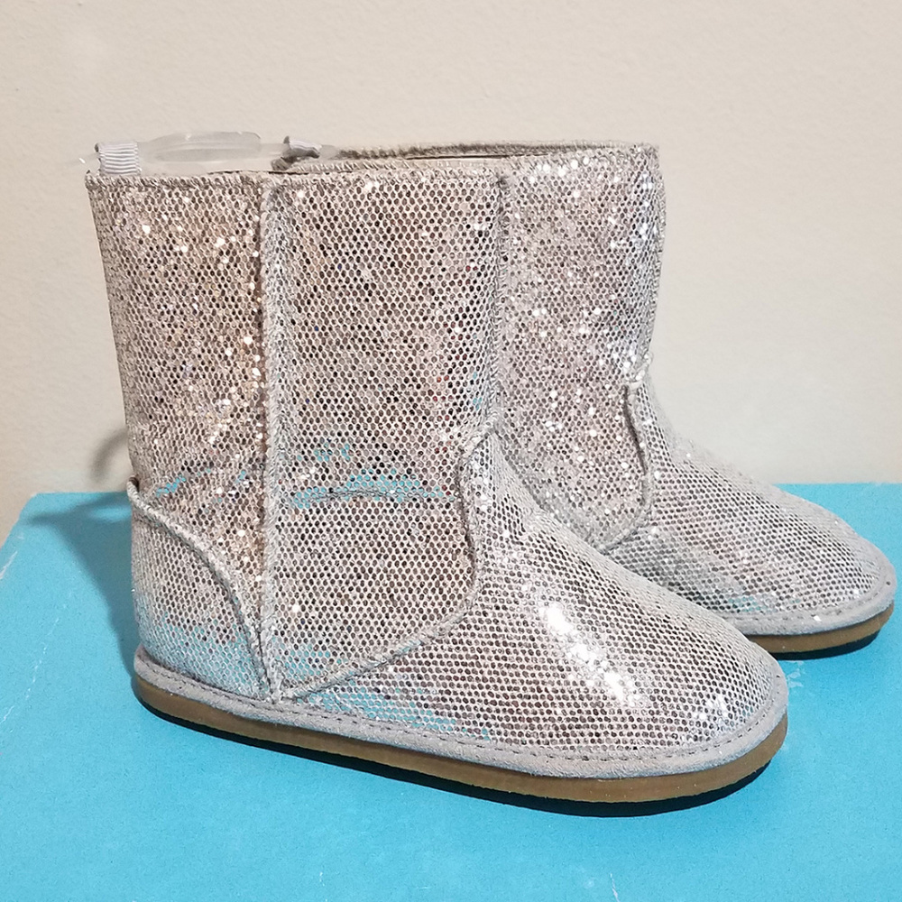 sz 2Inf 7 Tdlr‎ NEW Baby Deer Silver Sparkly Infant & Toddler Little Girls Boots